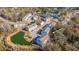 Aerial view of three-story townhome with gray siding, and gray roof shingles at 113 Claret Cup Way, Charleston, SC 29414