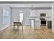 Modern kitchen with white cabinets, stainless steel appliances, and island at 1421 Brownswood Rd, Johns Island, SC 29455