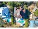 Overhead view showcasing home with pool, solar panels, and lush landscaping at 1563 Headquarters Plantation Dr, Johns Island, SC 29455