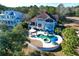 Aerial view of luxury pool and backyard oasis at 1563 Headquarters Plantation Dr, Johns Island, SC 29455