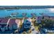 Aerial view of waterfront property with boat slips at 25 Mariners Cay Dr, Folly Beach, SC 29439