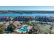 Aerial view of community pool and tennis courts at 25 Mariners Cay Dr, Folly Beach, SC 29439