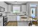 Modern kitchen with white cabinets, granite countertops, and stainless steel appliances at 3002 Cross Vine Ln, Summerville, SC 29483