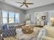Relaxing living room with hardwood floors, comfy seating, and a ceiling fan at 3002 Cross Vine Ln, Summerville, SC 29483