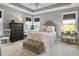 Main bedroom with carpeted floors and a comfy bed with a plush comforter at 3002 Cross Vine Ln, Summerville, SC 29483