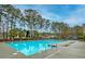Community swimming pool with surrounding trees and playground at 3312 Middlesboro Ave, Summerville, SC 29485