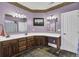 Double vanity bathroom with dark slate tile flooring at 369 Groomsville Rd, Moncks Corner, SC 29461