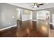 Spacious living room featuring hardwood floors and an open floor plan at 7228 Mossy Creek Ln, Hanahan, SC 29410