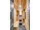 Relaxing wooden sauna with built-in bench and modern design at 100 Murray Blvd, Charleston, SC 29401