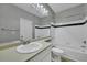Clean bathroom with tub, shower, and updated vanity at 1034 Rosewood Ln, Mount Pleasant, SC 29464