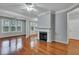 Living room with hardwood floors and fireplace at 1034 Rosewood Ln, Mount Pleasant, SC 29464
