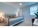 Peaceful bedroom with light-blue walls and ceiling fan at 1525 Kepley Dr, Mount Pleasant, SC 29464