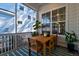 Screened porch features a wooden dining table and chairs at 1525 Kepley Dr, Mount Pleasant, SC 29464
