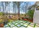 Relaxing backyard patio with artificial turf and pond view at 2737 Sarazen Dr, Mount Pleasant, SC 29466