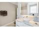 Modern bathroom with floating vanity, vessel sink, and subway tile at 2737 Sarazen Dr, Mount Pleasant, SC 29466