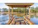 Wooden gazebo and dock with water access at 3917 Delinger Dr, Mount Pleasant, SC 29466