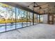 Spacious screened porch overlooking the pool and trees at 3917 Delinger Dr, Mount Pleasant, SC 29466