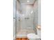Bathroom with walk-in shower and mosaic tile details at 4001 Palm Blvd, Isle of Palms, SC 29451