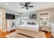 Lovely bedroom with king bed and hardwood floors at 4001 Palm Blvd, Isle of Palms, SC 29451