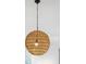 Close-up of a stylish woven pendant light fixture at 5804 Palmetto Dr # A-405/407, Isle of Palms, SC 29451