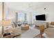 Spacious living room with large TV and seating area at 5804 Palmetto Dr # A-405/407, Isle of Palms, SC 29451