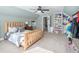 Bright bedroom with a queen bed and built-in shelves at 9504 Markley Blvd, Summerville, SC 29485