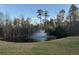 Scenic pond with fountain and surrounding trees and landscaping at 9504 Markley Blvd, Summerville, SC 29485