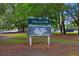 Ackerman Park sign; West Ashley Farmers Market info at 1111 Barrett Rd, Charleston, SC 29407