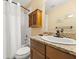Clean bathroom with granite countertop and updated vanity at 1240 Fairmont Ave # 1, Mount Pleasant, SC 29464