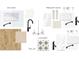 Kitchen and bathroom material board showcasing tile, flooring, and fixture options at 2129 Blue Bayou Blvd, Johns Island, SC 29455