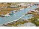Aerial view of marina and waterfront property at 222 Haddrell St, Mount Pleasant, SC 29464