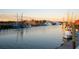 Scenic view of a marina with boats and the sunset at 222 Haddrell St, Mount Pleasant, SC 29464