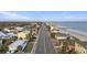 Aerial view of beachfront homes and road at 309 Palmetto Blvd, Edisto Island, SC 29438