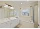 Bathroom with soaking tub, shower and vanity at 309 Palmetto Blvd, Edisto Island, SC 29438