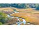 Aerial view of serene marsh landscape at 4228 Barnwell Ave, North Charleston, SC 29405
