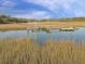 Private boat dock with lift in tranquil marsh setting at 6411 China Back Ln, Meggett, SC 29449
