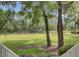 Serene backyard with lush greenery and pond view at 820 Pineneedle Way, Charleston, SC 29492