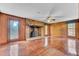 Spacious living room with brick fireplace and hardwood floors at 820 Pineneedle Way, Charleston, SC 29492
