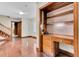 Built-in wooden desk and shelving in home office at 820 Pineneedle Way, Charleston, SC 29492