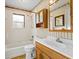 Bathroom with shower/tub combo and wood vanity at 116 Eagle Dr, Summerville, SC 29485