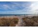 Sandy pathway to the ocean through beach grass at 1308 Palmetto Blvd Blvd, Edisto Beach, SC 29438