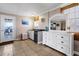 Compact kitchenette with mini-fridge and counter space at 1308 Palmetto Blvd Blvd, Edisto Beach, SC 29438