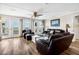 Relaxing living room with ocean views and leather furniture at 1308 Palmetto Blvd Blvd, Edisto Beach, SC 29438