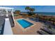 Elevated view of the rectangular pool and patio area at 1308 Palmetto Blvd Blvd, Edisto Beach, SC 29438