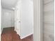 Hallway with a closet with wire shelving and hard wood floors at 139 Blue Jasmine Ln, Summerville, SC 29483