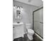 Clean bathroom with white vanity, toilet and a glass shower at 1661 Battalion Dr, Charleston, SC 29412