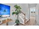 Bright and airy stairwell with hardwood floors at 226 Comiskey Park Cir, Summerville, SC 29485