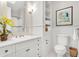 Clean bathroom with white vanity and built-in shelving at 26 Cormorant Island Ln, Kiawah Island, SC 29455