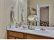 Double vanity bathroom with a large mirror and shower at 329 Flyway Rd, Goose Creek, SC 29445