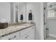 Bathroom with granite countertop, sink and built-in storage at 4007 Capensis Ln, Ravenel, SC 29470
